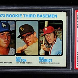 1973 Topps # 615 Rookie Third Basemen Mike Schmidt/Ron Cey/John Hilton Dodgers/Padres/Phillies (Baseball Card) PSA 7 - NM Dodgers/Padres/Phillies