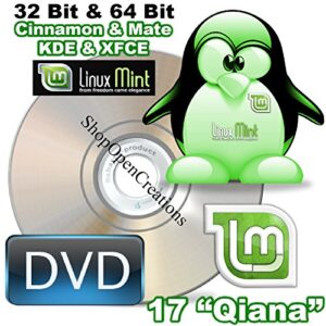 linux mint 17 "qiana" 8 disc dvd set 32 bit & 64 bit mate cinnamon kde xfce desktops included