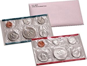 1976 p, d u.s. mint - 12 coin uncirculated set with original government packaging uncirculated