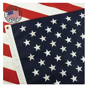 grace alley american flags for outside 3x5, made in the usa, heavy duty outdoor uv fade resistant bright color, long lasting polyester cotton blend with brass grommets american made