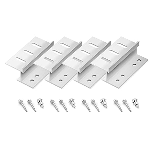 Newpowa Solar Panel Mounting Z Bracket with Nuts and Bolts Supporting for RV, Boat, Wall, Off Grid Roof Installation A Sets of 4 Units Sliver Aluminum