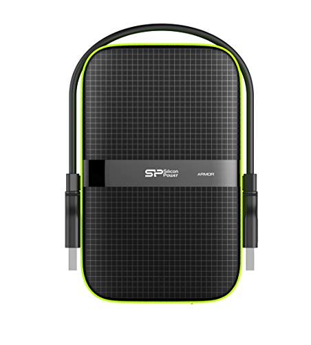 Silicon Power 2 TB External Portable Hard Drive Rugged Armor A60 Shockproof Water-Resistant 2.5-Inch USB 3.0, Military Grade MIL-STD-810G & IPX4, for PC/Mac/Xbox One/Xbox 360/PS4/PS4 Pro/PS4 Black