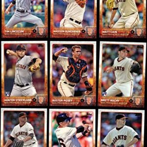 San Francisco Giants 2015 Topps MLB Baseball Regular Issue Complete Mint 33 Card Team Set with 2014 World Series Highlights, Buster Posey, Madison Bumgarner Plus