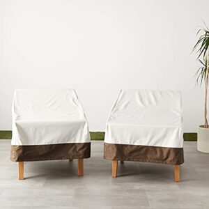 Amazon Basics Lounge Deep-Seat Outdoor Patio Furniture Cover, Set of 2, Beige / Tan