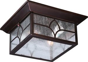 nuvo lighting 60/5646 stanton flush 2 light 60-watt a19 outdoor close to ceiling porch and patio lighting with clear seeded glass, claret bronze