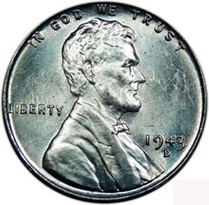 1943 d lincoln, wheat ears reverse cent seller choice uncirculated