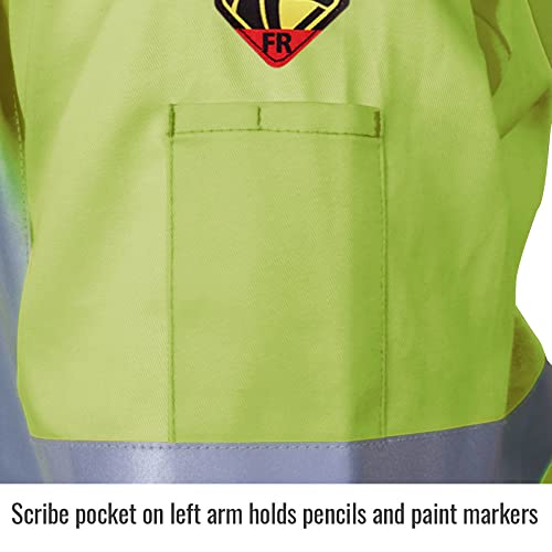 Revco JF1012-LM 30" Hi-Vis 9 oz. Flame Resistant Cotton Welding Jacket