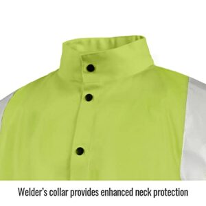 Revco JF1012-LM 30" Hi-Vis 9 oz. Flame Resistant Cotton Welding Jacket