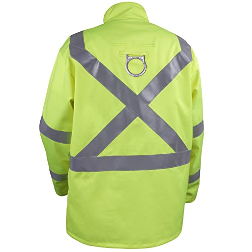 Revco JF1012-LM 30" Hi-Vis 9 oz. Flame Resistant Cotton Welding Jacket