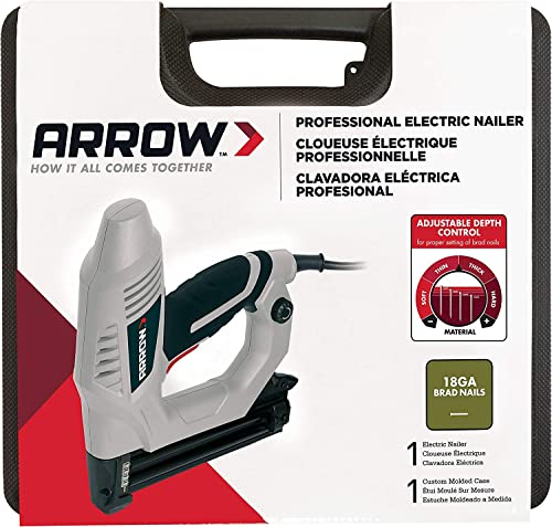 Arrow ET200BN Heavy Duty Electric Brad Nailer, Professional Nail Gun for Trim, Picture Frames, Crafts, Fencing, Uses Brad Nails in 5/8-Inch, 3/4-Inch, 1-Inch, and 1-1/4-Inch