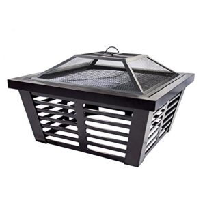 pleasant hearth ofw191s hudson square steel, 34-inch fire pit, wenge