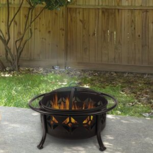 Pleasant Hearth Sunderland Deep Round Bowl Fire Pit, 36-Inch