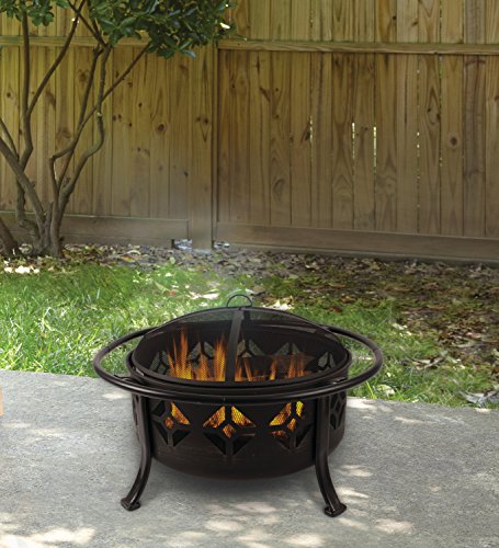 Pleasant Hearth Sunderland Deep Round Bowl Fire Pit, 36-Inch