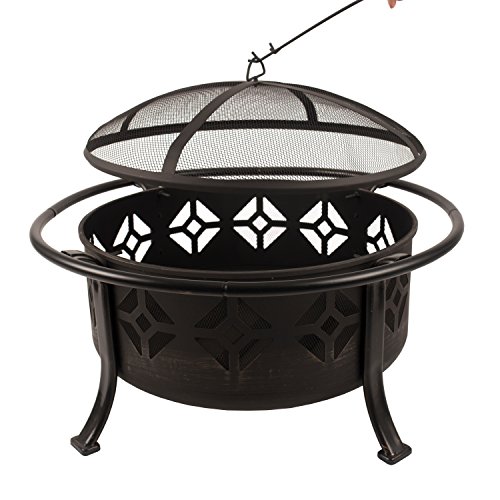 Pleasant Hearth Sunderland Deep Round Bowl Fire Pit, 36-Inch