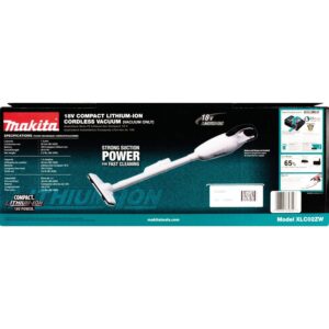 Makita XLC02ZW 18V LXT Lithium-Ion Compact Cordless Vacuum, Tool Only, White