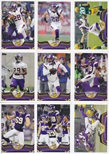 minnesota vikings 2013 topps nfl football complete regular issue 14 card team set with adrian peterson, cordarrelle patterson rookie plus