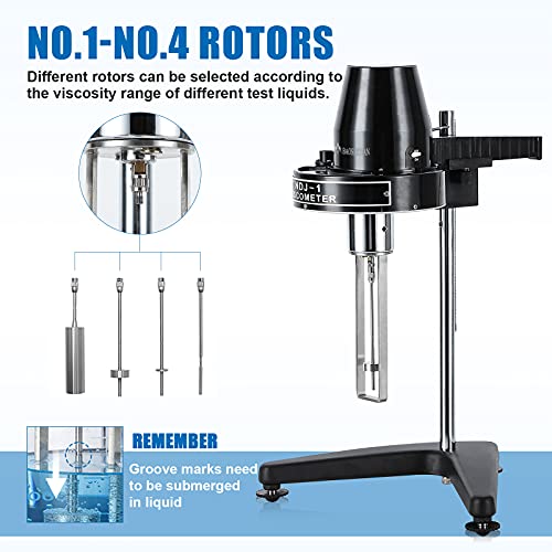 BAOSHISHAN Rotary Viscometer Viscosity Tester 10-100,000mPa·s Fluidimeter Meter Newton Liquid Viscometer (NDJ-1)