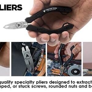 VAMPLIERS 5" Mini ESD Safe Stripped Screw Removal Pliers with Unique Non-Slip Jaws. Great for IT, iPhone, Mac & PC, or Any Electronic Repairs. Made in Japan from High Carbon Steel: VT-001-5.