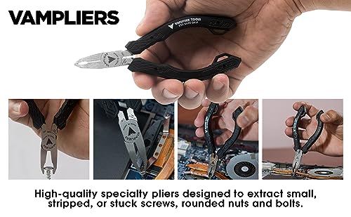 VAMPLIERS 5" Mini ESD Safe Stripped Screw Removal Pliers with Unique Non-Slip Jaws. Great for IT, iPhone, Mac & PC, or Any Electronic Repairs. Made in Japan from High Carbon Steel: VT-001-5.