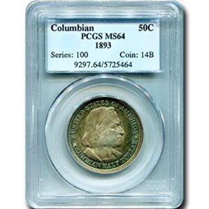 1893 No Mint Mark Columbian Commemorative Half Dollar PCGS MS-64