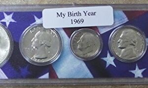 1969-5 Coin Birth Year Set in American Flag Holder Uncirculated