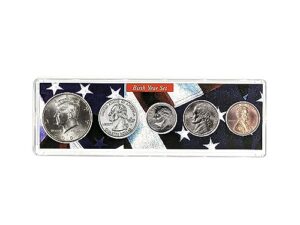 2002-5 coin birth year set in american flag holder collection seller uncirculated