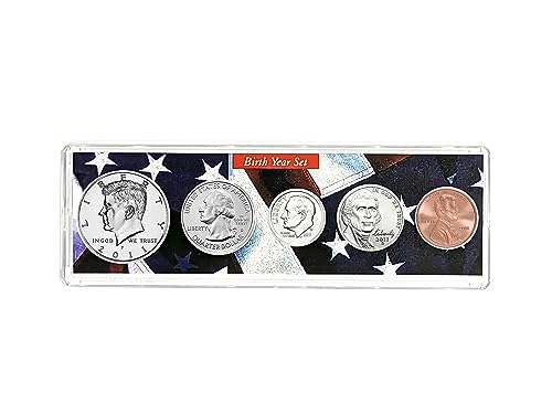 2011-5 Coin Birth Year Set in American Flag Holder Collection Seller Uncirculated