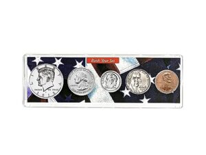 2012 - 5 coin birth year set in american flag holder uncirculated