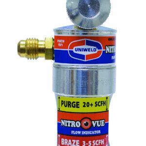 Uniweld NV1 Nitro Vue Flow Indicator with 1/4" Flare Fittings Single-Gas Flowmeter, Regular, Silver