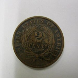 1865 No Mint Mark Circulated Two Cent Piece Civil War Era Two-Cent Seller Good