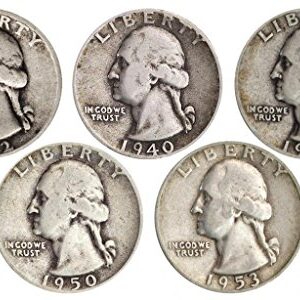 Count of 5-90% Silver Washington Quarters Fine