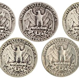 Count of 5-90% Silver Washington Quarters Fine