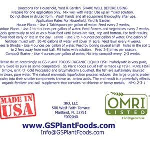 Organic Hydrolyzed Liquid Fish Fertilizer by GS Plant Foods (1 Gallon)