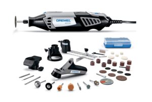 dremel 4000-4/34 variable speed rotary tool kit - engraver, polisher, and sander- perfect for cutting, detail sanding, engraving, wood carving, polishing- 4 attachments & 34 accessories , gray