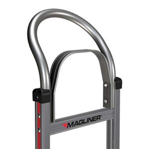 Magliner HMK112UA4 Aluminum Hand Truck, Horizontal Loop Handle with Brace, 18" x 7-1/2" Aluminum Diecast Nose Plate, 500 lb Capacity