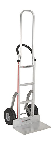 Magliner HMK119K2C5E Aluminum Hand Truck, Horizontal Loop Handle with Vinyl Sleeve, 20" x 12" Aluminum Extruded Plate, 500 lb Capacity