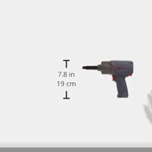 Ingersoll Rand 22235QTiMAX-2 1/2” Drive Air Impact Wrench with 2" Extended Anvil and Quiet Technology, 1,300 ft/lbs Powerful Torque Output, Lightweight, Titanium Hammer Case, Gray