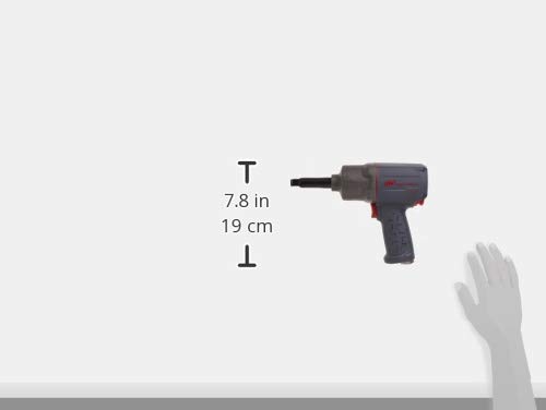 Ingersoll Rand 22235QTiMAX-2 1/2” Drive Air Impact Wrench with 2" Extended Anvil and Quiet Technology, 1,300 ft/lbs Powerful Torque Output, Lightweight, Titanium Hammer Case, Gray