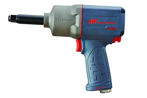 Ingersoll Rand 22235QTiMAX-2 1/2” Drive Air Impact Wrench with 2" Extended Anvil and Quiet Technology, 1,300 ft/lbs Powerful Torque Output, Lightweight, Titanium Hammer Case, Gray