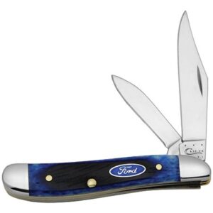 case xx wr pocket knife sawcut blue bone peanut item #14306 - (6220 ss) - length closed: 2 7/8 inches