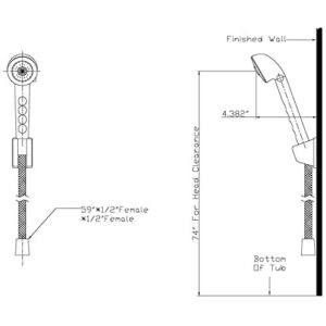 Builders Shoppe 3210BZ/4120BZ RV/Motorhome Replacement Non-Metallic Two Handle Tub Shower Faucet Valve Diverter with Matching Hand Held Shower Set Brushed Bronze Finish