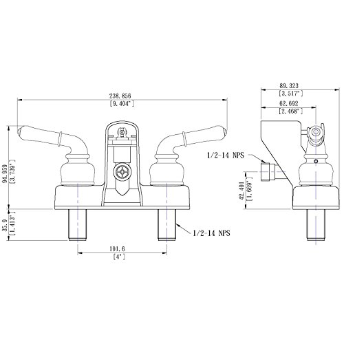 Builders Shoppe 3210BZ/4120BZ RV/Motorhome Replacement Non-Metallic Two Handle Tub Shower Faucet Valve Diverter with Matching Hand Held Shower Set Brushed Bronze Finish