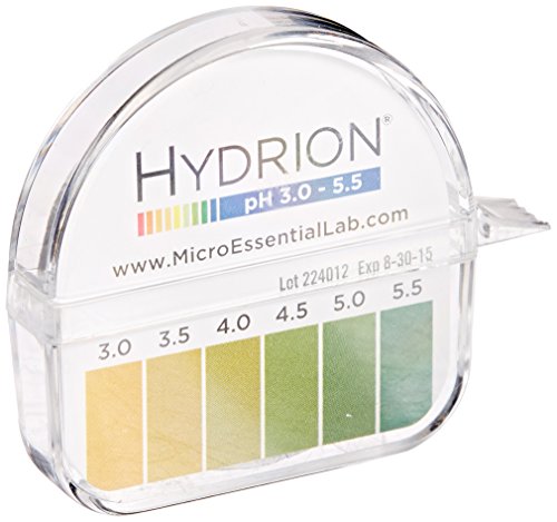 Micro Essential Lab 3110M18EA 325 Hydrion Short Range pH Test Paper Dispenser, 3.0-5.5 pH