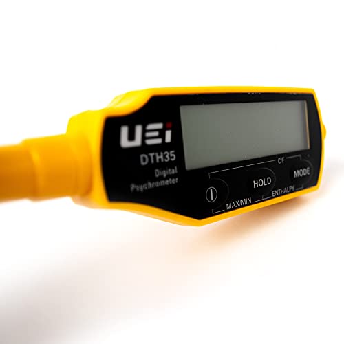 UEi DTH35 Digital HVAC Psychrometer Thermo-Hygrometer, Portable Relative Humidity Meter, Handheld Electronic in-Duct Thermometer, Measures Wet Bulb Dry Bulb Dew Point Temperature Humidity