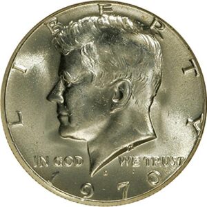 1970 d silver brilliant uncirulated kennedy half dollar us mint uncirculated