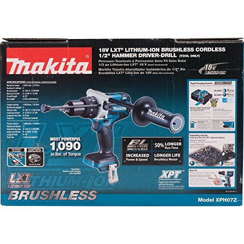 Makita XPH07Z 18V LXT® Lithium-Ion Brushless Cordless 1/2" Hammer Driver-Drill, Tool Only