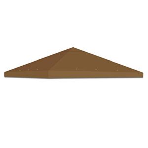 strong camel 10x10 canopy replacement top gazebo canopy top patio pavilion cover sunshade pplyester single tier-brown