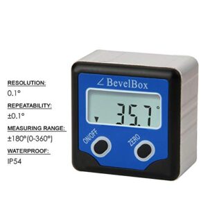 Digital Light Weight Bevel Box Gauge Angle Protractor Magnetic Angle Gage Level/Protractor/Bevel Gauge fo Handyman, DIY tools