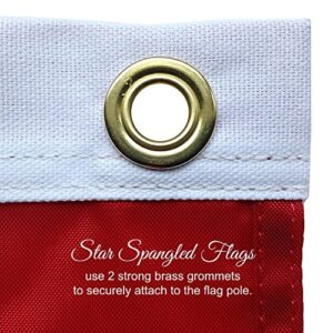 American Flag 5x8-100% Made in USA Using Tough, Long Lasting Nylon Built for Outdoor Use, UV Protected and Featuring Embroidered Stars and Sewn Stripes Plus Superior Quadruple Stitching on Fly End