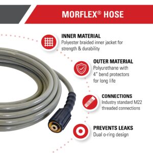 Simpson Cleaning 40224 Morflex Series 3300 PSI Pressure Washer Hose, Cold Water Use, Inner Diameter, Natural, 25-Feet (1/4 Inch)